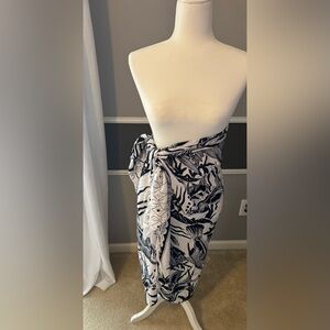 Dark Blue and White Sarong